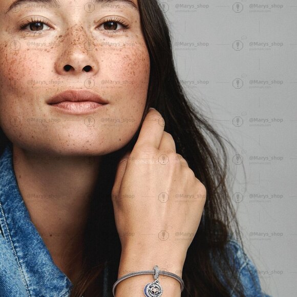 Pandora Two-tone Shooting Star Double Dangle Charm - Picture 5 of 5